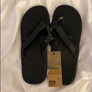 reef black flip flops for men